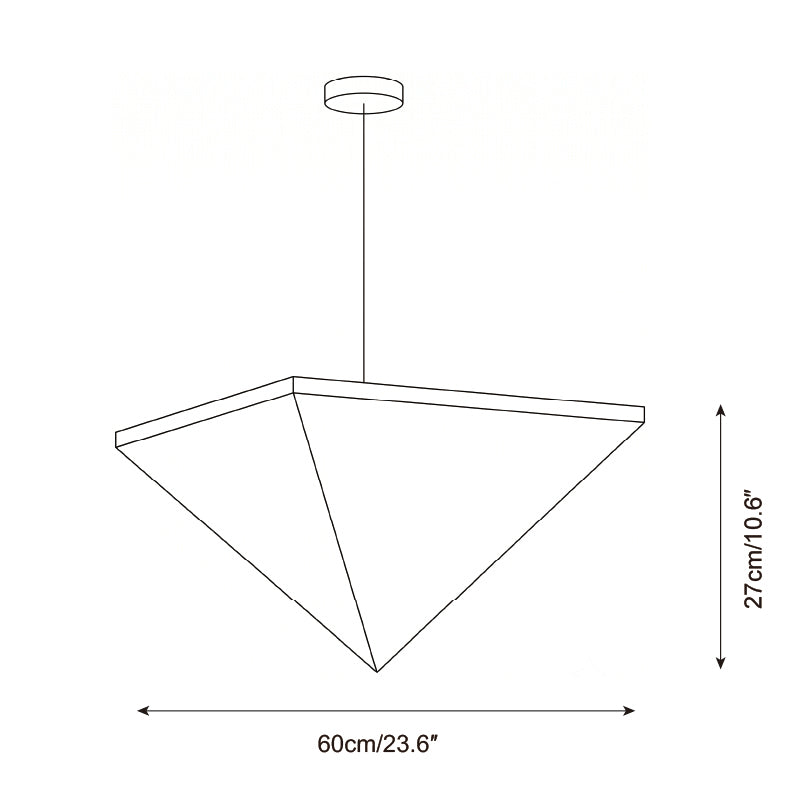 Solina Prism Curated Iron & Glass Pendant Light – dimensional scale reference