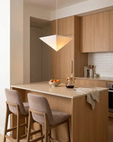 Solina Prism Curated Iron & Glass Pendant Light warm illuminated room view