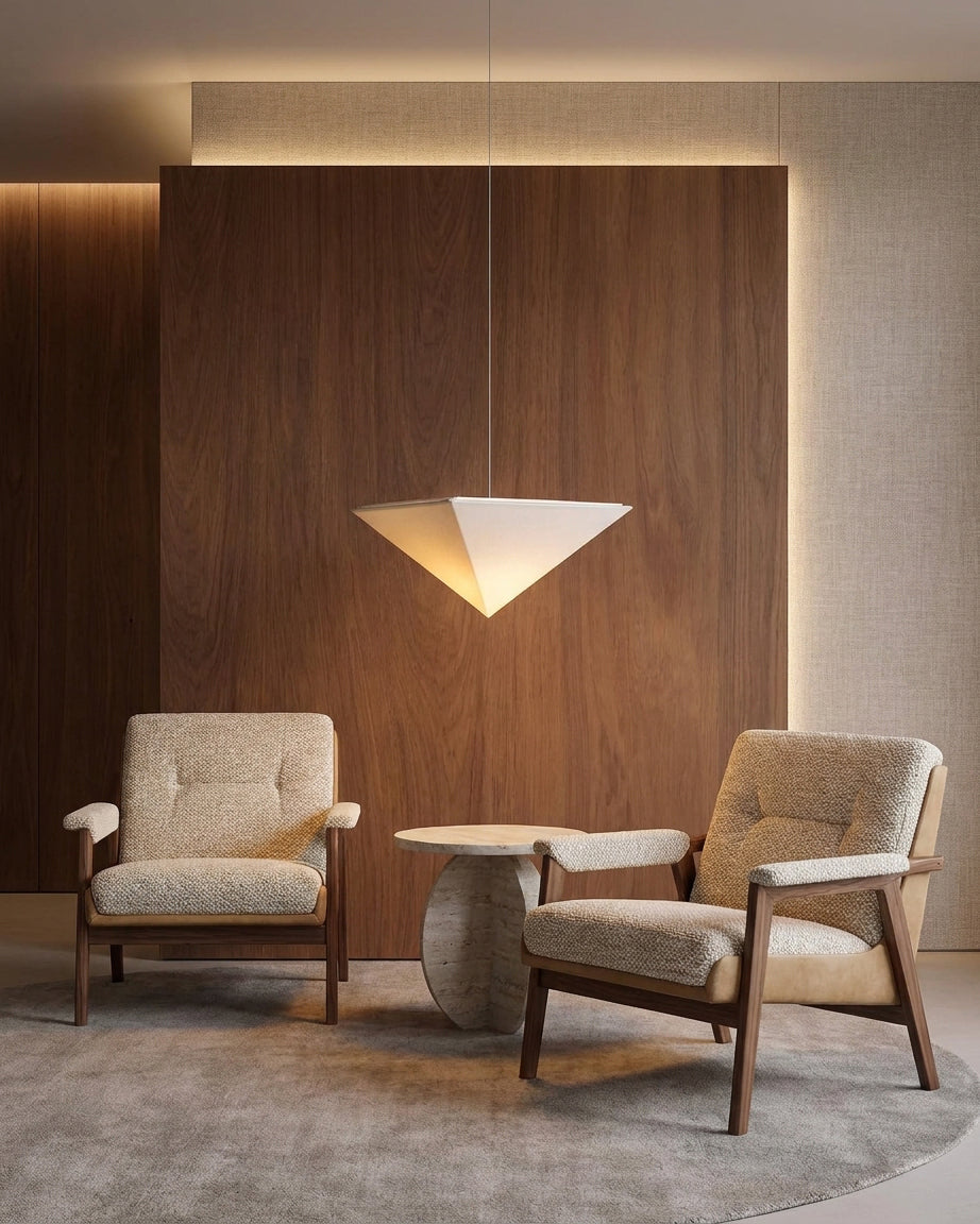 Solina Prism Curated Iron & Glass Pendant Light – full fixture elevation view