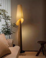 Solstice Flow Curated Solid Hardwood Floor Lamp – structural canopy joint detail