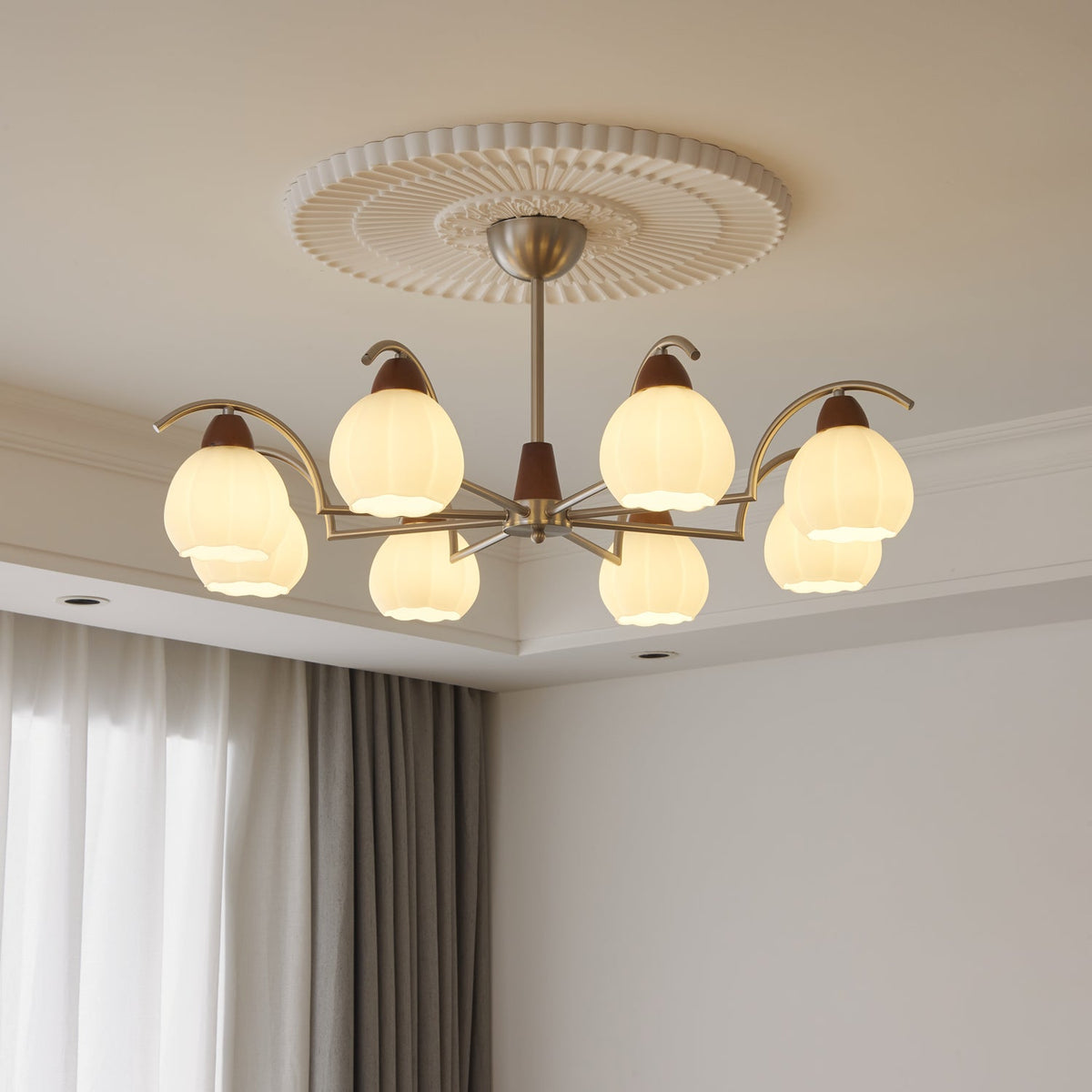 Soluna Bloom Chandelier – Handcrafted Material Texture and Detail View