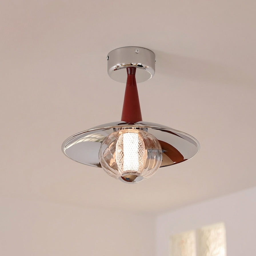 Solvane Curated Mouth-Blown Frosted Glass Flush – Dia 33cm x H 32cm  ∅ 12.9 x H 12.6 finish configuration