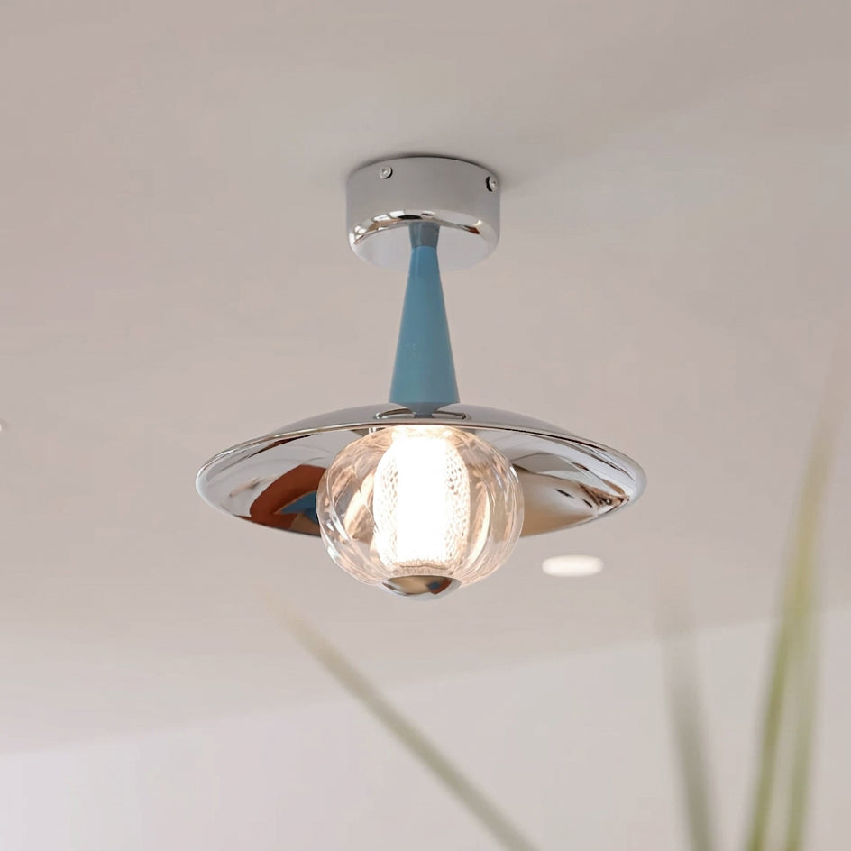 Solvane Curated Mouth-Blown Frosted Glass Flush – Dia 33cm x H 32cm  ∅ 12.9 x H 12.6 finish configuration #1