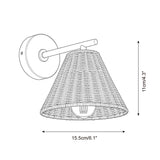 Sovara Rattan Curated Woven Rattan Wall Sconce – macro detail view