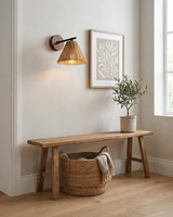 Sovara Rattan Curated Woven Rattan Wall Sconce – architectural ceiling profile