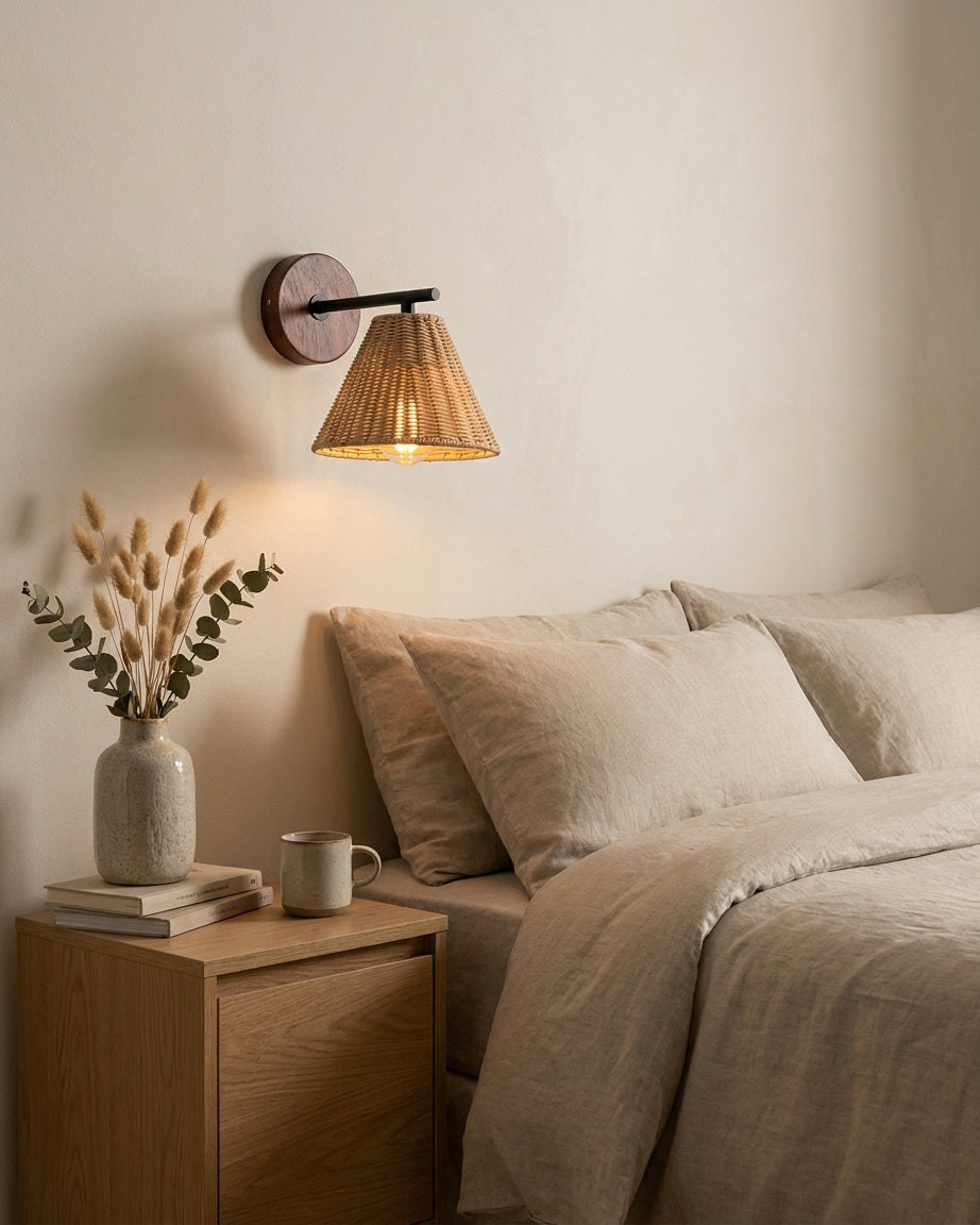 Sovara Rattan Curated Woven Rattan Wall Sconce
