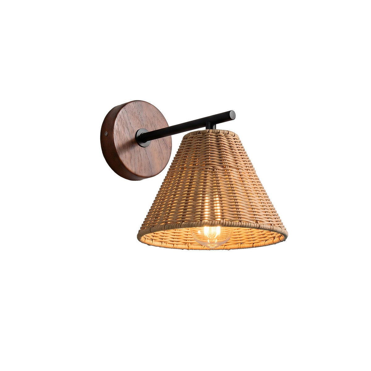 Sovara Rattan Curated Woven Rattan Wall Sconce – W 15.5cm x H 11cm  W 6.1 x H 4.3 finish configuration