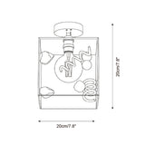 Spirielle Curated Amber Art Glass Flush Mount Ce – macro detail view