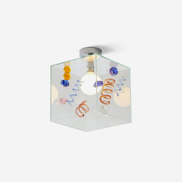 Spirielle Curated Amber Art Glass Flush Mount Ce