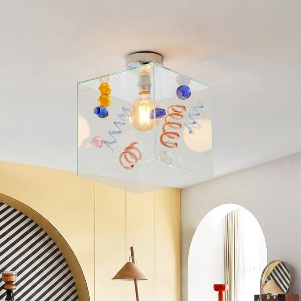 Spirielle Curated Amber Art Glass Flush Mount Ce