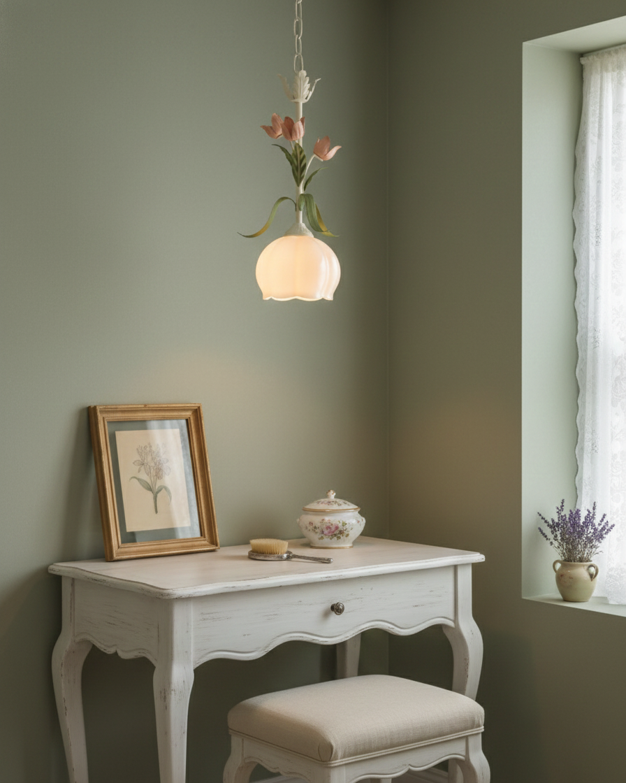 Springeau Curated Mouth-Blown Frosted Glass Pend – unlit natural material contrast