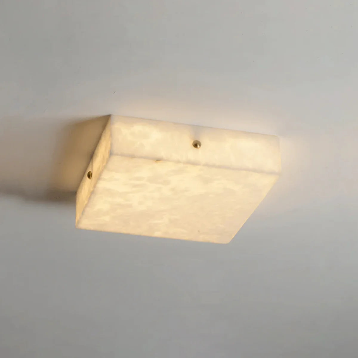 Full Brass Ceiling Light View 12 | Round Marble & Solid Brass Flush Mount Ceiling Light | Designer Minimalist Style | Eye-Comfort | JINSHE | JINSHE