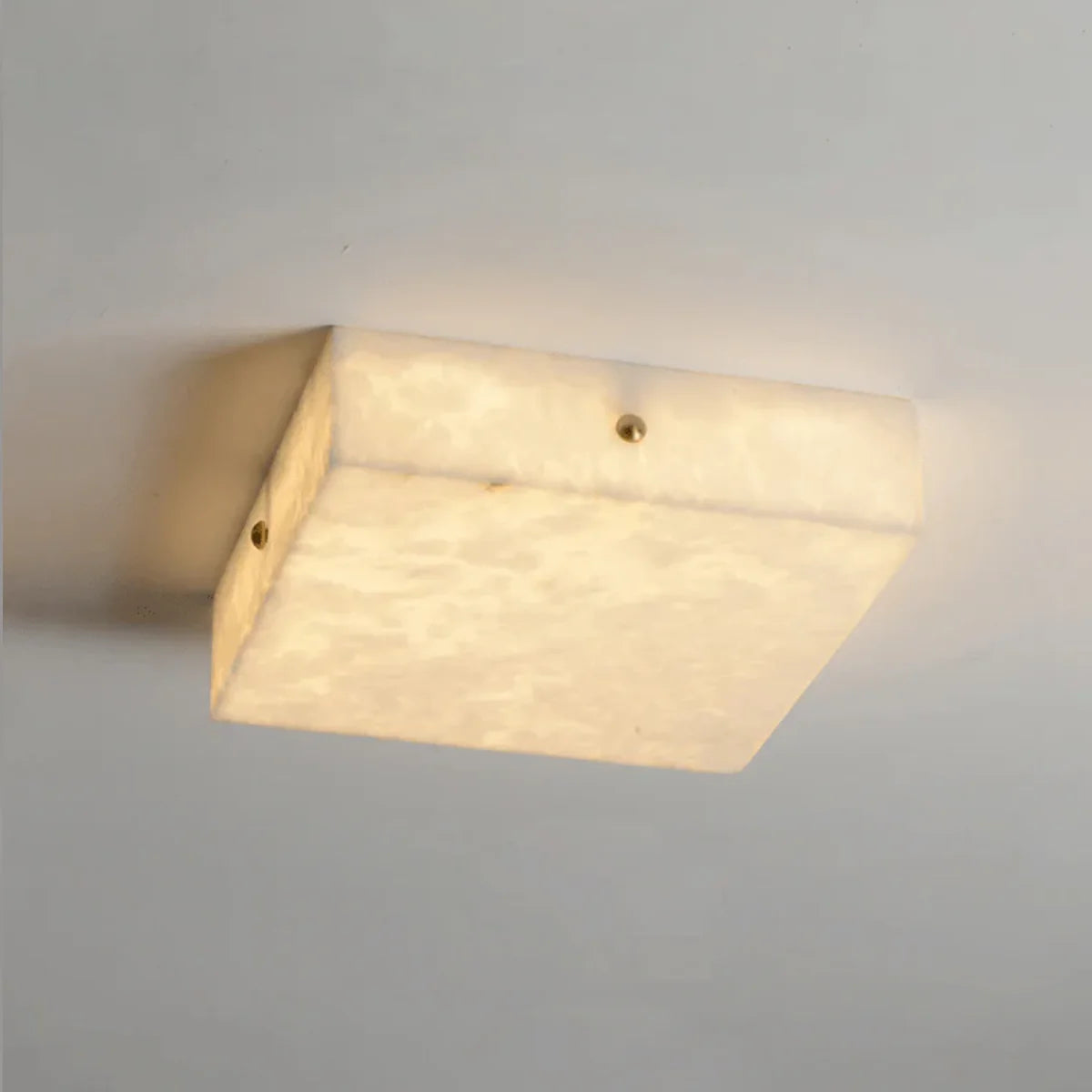 Full Brass Ceiling Light View 13 | Round Marble & Solid Brass Flush Mount Ceiling Light | Designer Minimalist Style | Eye-Comfort | JINSHE | JINSHE