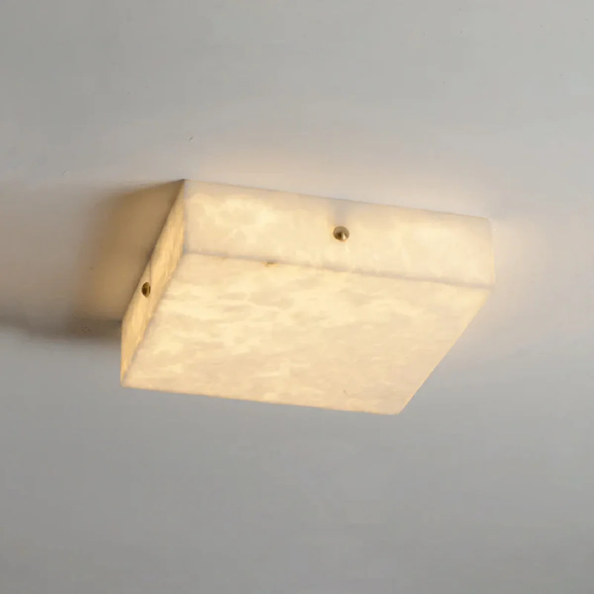 Full Brass Ceiling Light View 14 | Round Marble & Solid Brass Flush Mount Ceiling Light | Designer Minimalist Style | Eye-Comfort | JINSHE | JINSHE