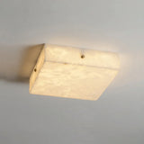 Full Brass Ceiling Light View 14 | Round Marble & Solid Brass Flush Mount Ceiling Light | Designer Minimalist Style | Eye-Comfort | JINSHE | JINSHE