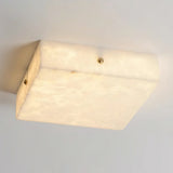 Full Brass Ceiling Light View 15 | Round Marble & Solid Brass Flush Mount Ceiling Light | Designer Minimalist Style | Eye-Comfort | JINSHE | JINSHE
