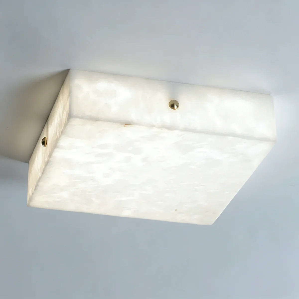 Full Brass Ceiling Light View 19 | Round Marble & Solid Brass Flush Mount Ceiling Light | Designer Minimalist Style | Eye-Comfort | JINSHE | JINSHE
