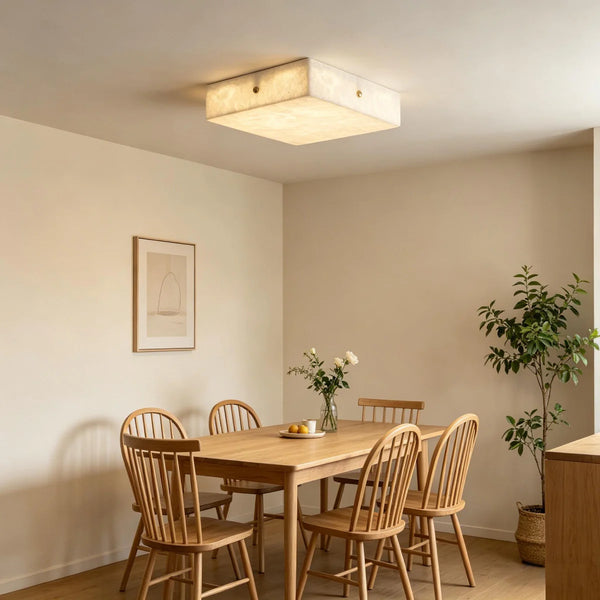 Square Alabaster Ceiling Light