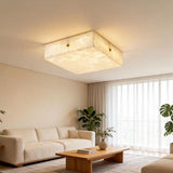 Full Brass Ceiling Light View 2 | Round Marble & Solid Brass Flush Mount Ceiling Light | Designer Minimalist Style | Eye-Comfort | JINSHE | JINSHE