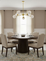 Staggered Glass 6 Curated Mouth-Blown Frosted Gl – spatial dining room perspective