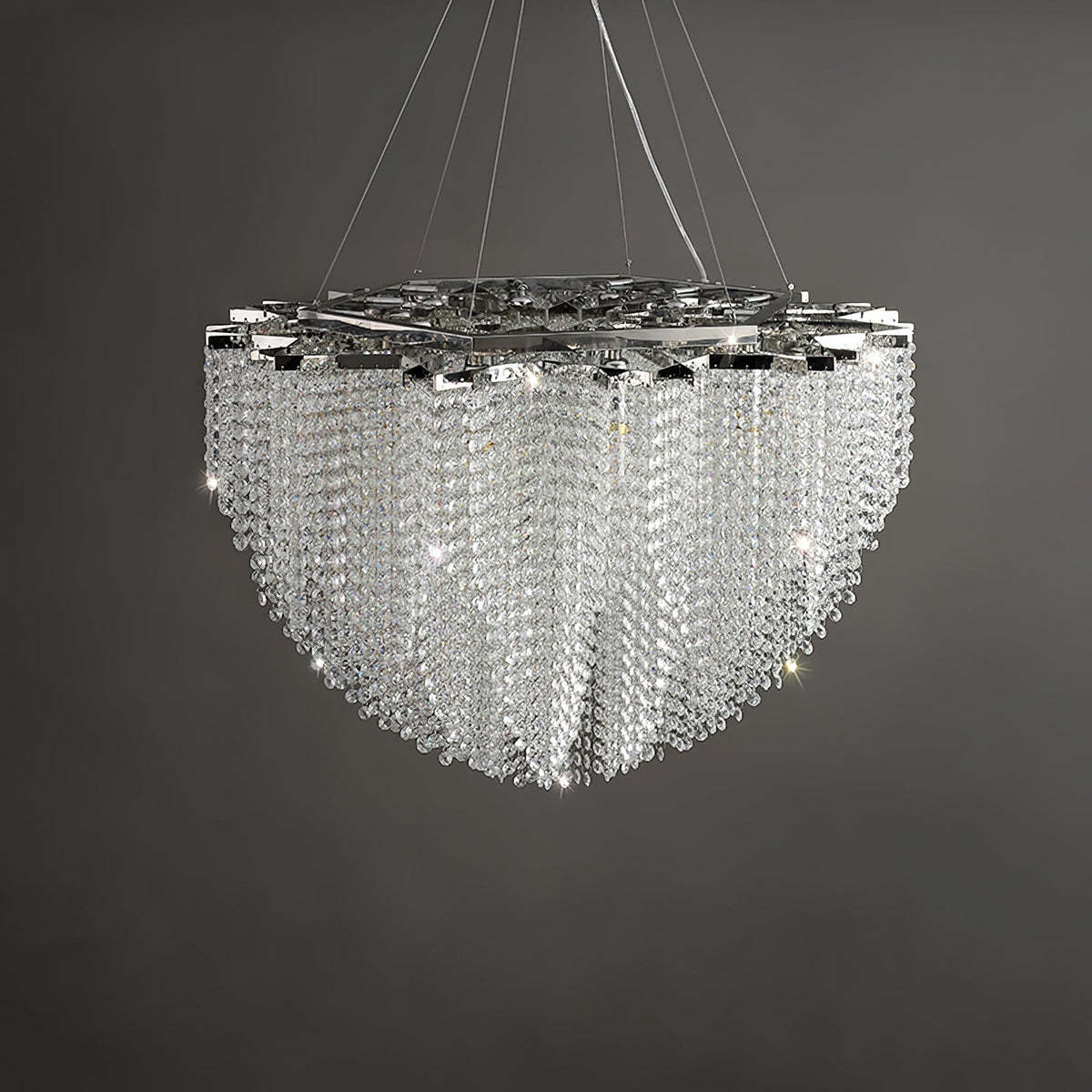 Stalizi Crystal Curated K9 Bohemian Crystal Chan – illuminated warm ambiance setting