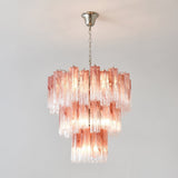 Pink Glass Tubes Curated Mouth-Blown Frosted Gla – side angled contour profile