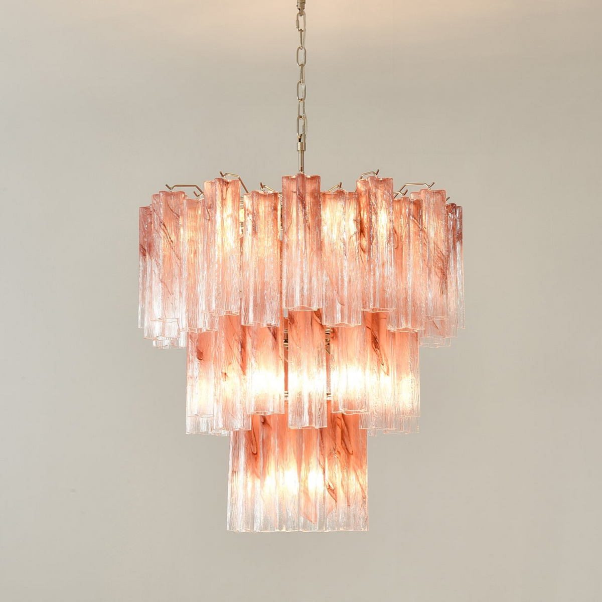 Mouth-Blown Frosted Glass craftsmanship detail on Pink Glass Tubes Curated Mouth-Blown Frosted Gla