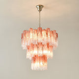 Pink Glass Tubes Curated Mouth-Blown Frosted Gla – full fixture elevation view