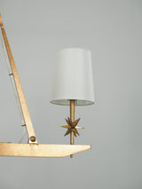 Stellar Frame Linear Curated Solid Brass Chandel – structural canopy joint detail