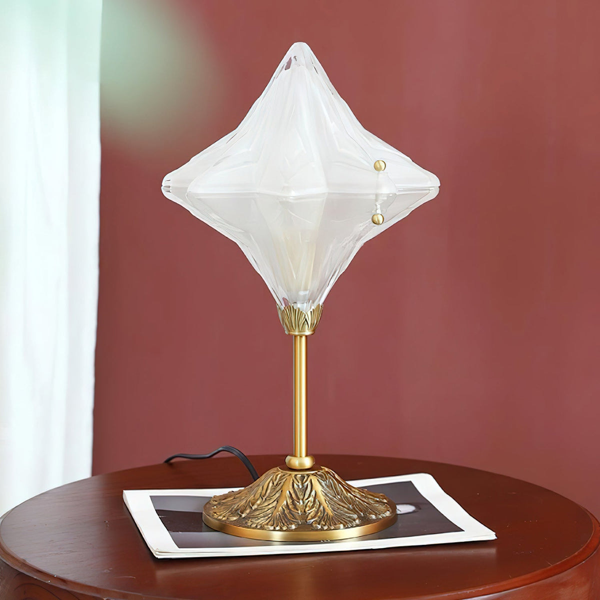 Stellara Curated Mouth-Blown Frosted Glass Table – W 23cm x H 39cm  W 9 x H 15.3 finish configuration