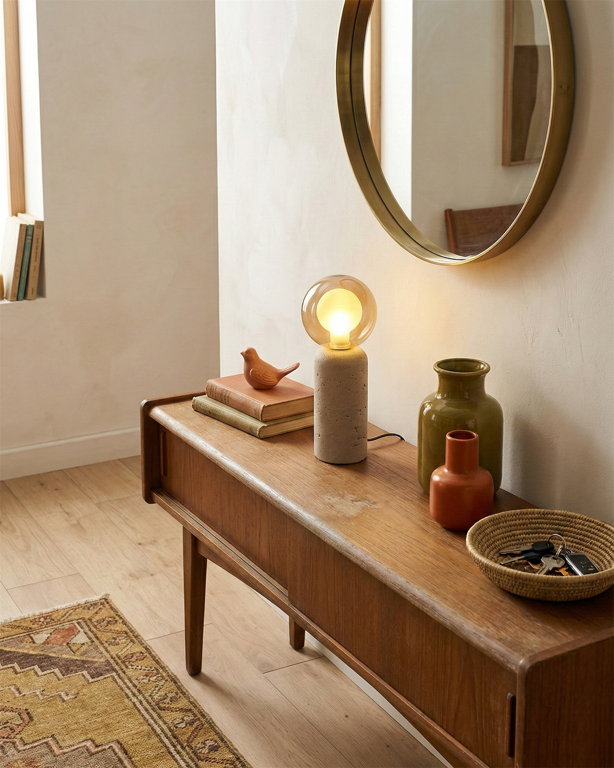 Stilla Orb Travertine Curated Yellow Travertine – handcrafted surface texture