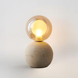 Stilla Orb Travertine Curated Yellow Travertine – spatial dining room perspective
