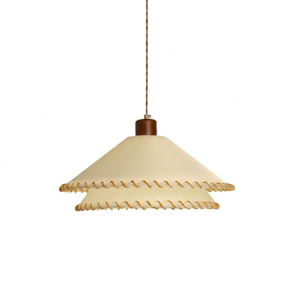 Stitchford Curated Solid Hardwood Pendant Light – Dia 60cm x H 33cm  ∅ 23.6 x H 12.9 finish configuration