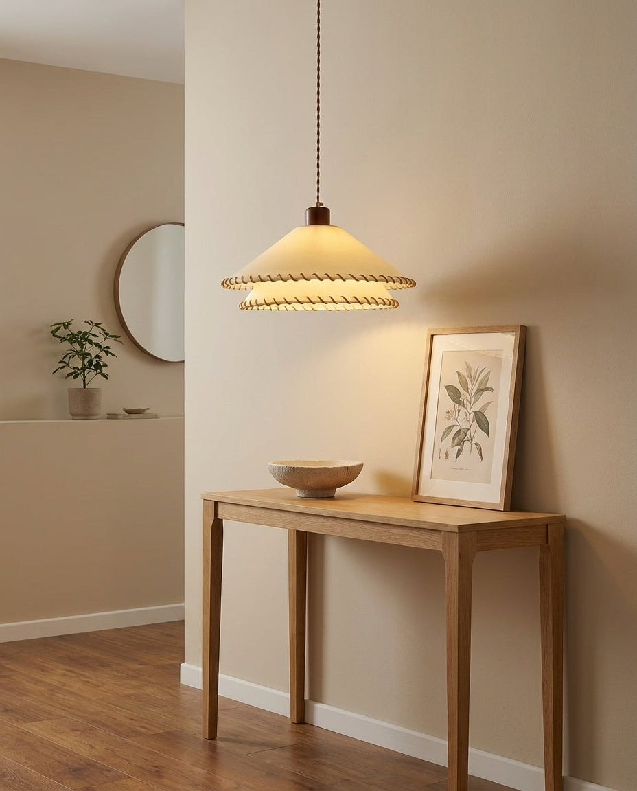 Stitchford Curated Solid Hardwood Pendant Light – structural canopy joint detail