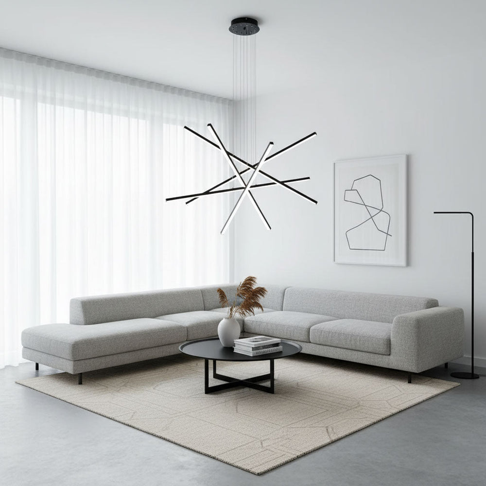 Strata Linear Curated Iron & Glass Chandelier