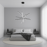 Strata Linear Curated Iron & Glass Chandelier – architectural ceiling profile