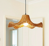 Straw Pleat Curated Woven Rattan Pendant Light – Dia 50cm x H 20cm  ∅ 19.6 x H 7.8 finish configuration