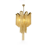 Stream Chain Curated Mouth-Blown Frosted Glass C – illuminated warm ambiance setting #1