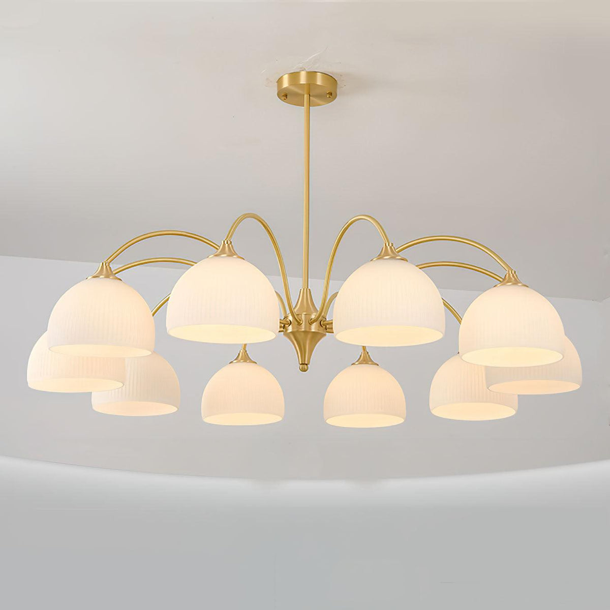 Striped Glass Bowl Curated Mouth-Blown Frosted G – 10 Heads ∅ 39.4 x H 15.4  Dia 100cm x H  finish configuration