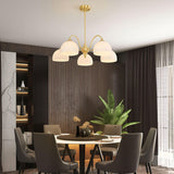 Striped Glass Bowl Curated Mouth-Blown Frosted G – illuminated warm ambiance setting