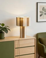 Iron & Glass craftsmanship detail on Strivelle Curated Iron & Glass Table Lamp