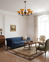 Sunquill Curated Amber Art Glass Chandelier – architectural ceiling profile