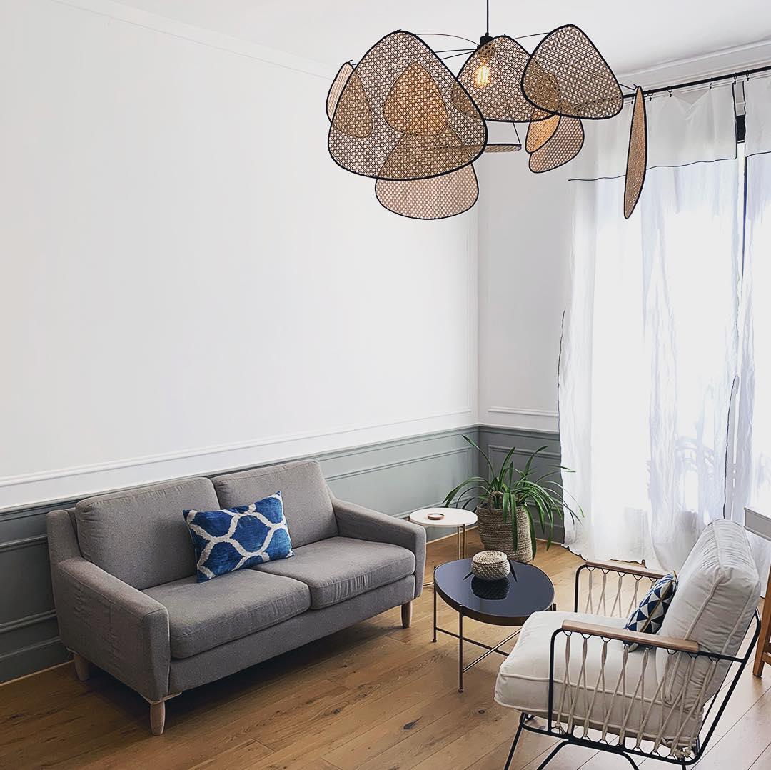 Screen Cannage Suspension Curated Woven Rattan C – dimensional scale reference