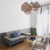 Screen Cannage Curated Woven Rattan Chandelier – unlit natural material contrast
