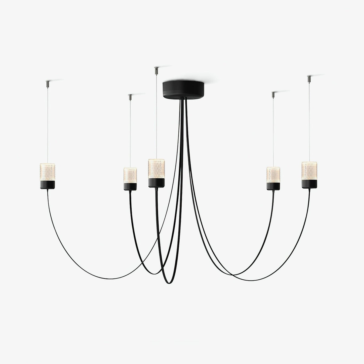 Swaying Curated Mouth-Blown Frosted Glass Chande – Mouth-Blown Frosted Glass Chandelier