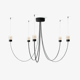 Swaying Curated Mouth-Blown Frosted Glass Chande – Mouth-Blown Frosted Glass Chandelier