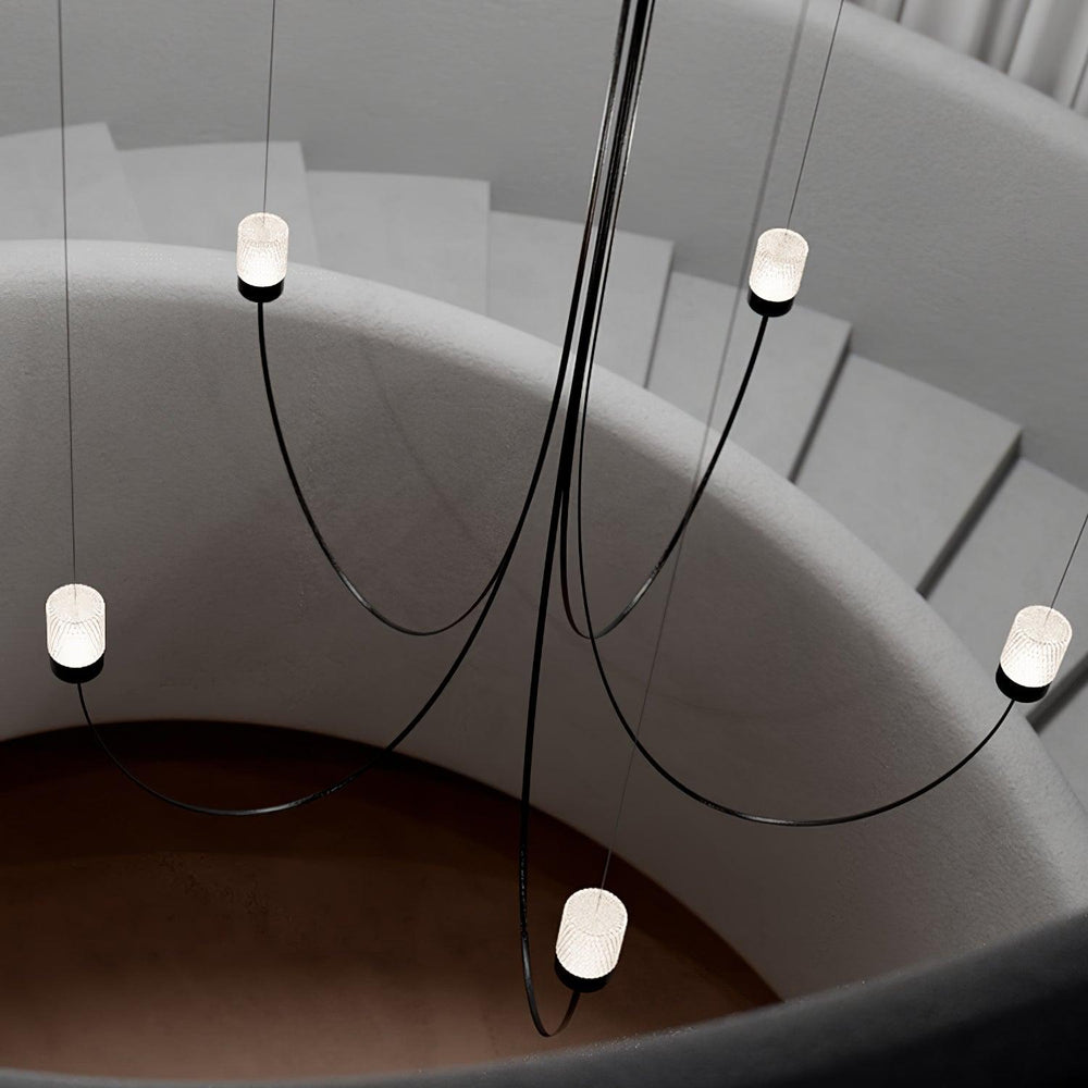Swaying Curated Mouth-Blown Frosted Glass Chande