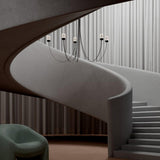Swaying Curated Mouth-Blown Frosted Glass Chande – handcrafted surface texture