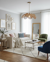 Swaying Curated Woven Rattan Pendant Light – unlit natural material contrast