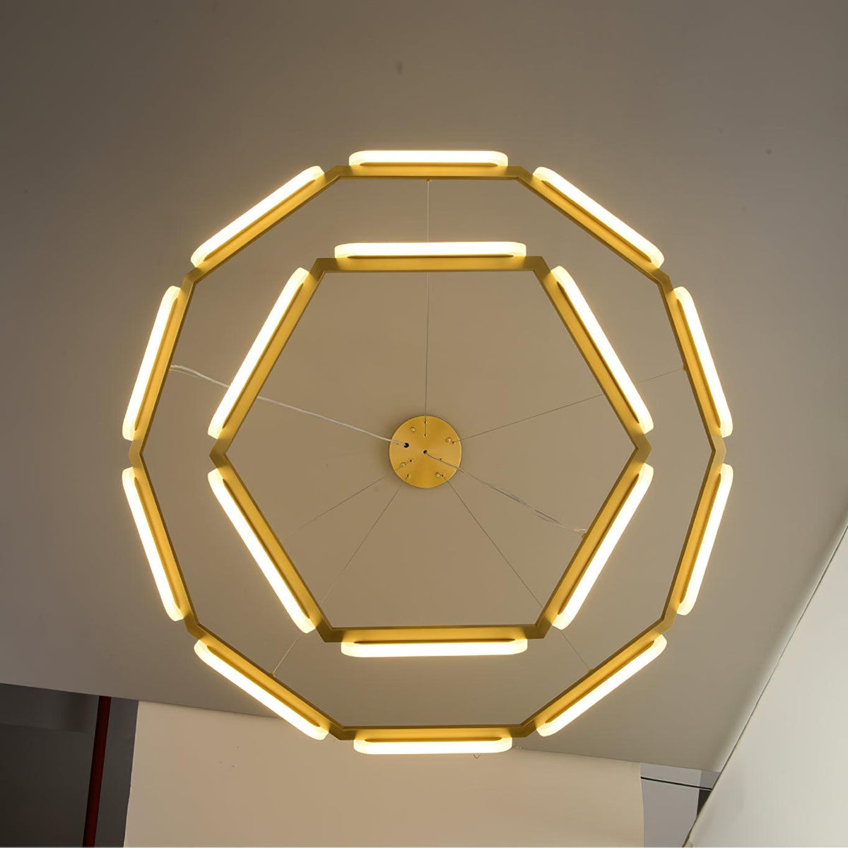 Swirl Curated Solid Brass Chandelier – side angled contour profile